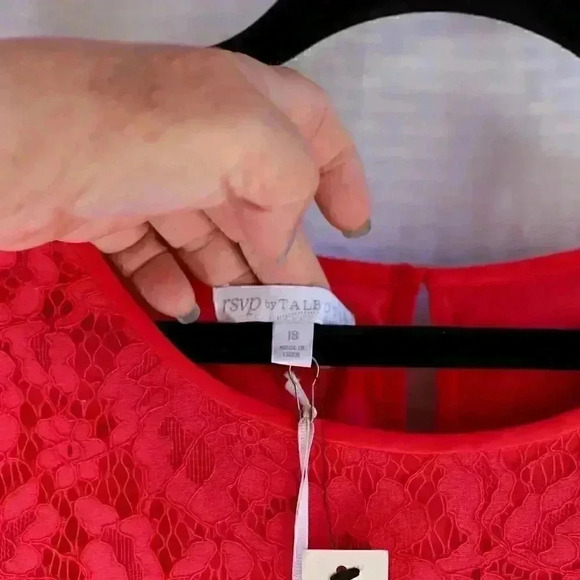 NWT RSVP by Talbots Size 18 pink sleeveless lace ruffle bottom blouse - Picture 9 of 15